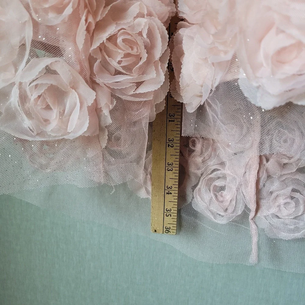Nannette‎ Kids Girls Size 10 Dress Blush Pink 3D Rosette Tulle Formal Wedding